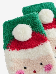 Red Santa Christmas Cosy Ankle Socks - Image 2 of 3