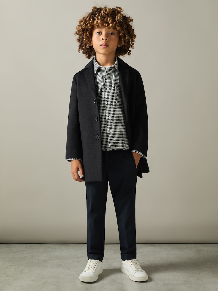 Reiss Navy Gable 3-9 yrs Single Breasted Overcoat - Image 1 of 6
