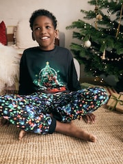 Black Gaming Single Long Sleeve 100% Cotton Pyjamas (3-16yrs) (3-16yrs) - Image 1 of 8