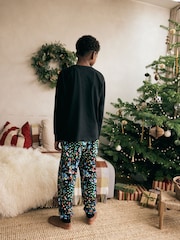 Black Gaming Single Long Sleeve 100% Cotton Pyjamas (3-16yrs) (3-16yrs) - Image 3 of 8