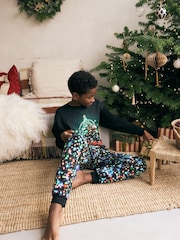 Black Gaming Single Long Sleeve 100% Cotton Pyjamas (3-16yrs) (3-16yrs) - Image 4 of 8