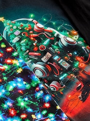 Black Gaming Single Long Sleeve 100% Cotton Pyjamas (3-16yrs) (3-16yrs) - Image 8 of 8
