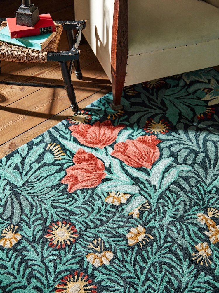 Morris & Co Blue Bower Rug - Image 2 of 4