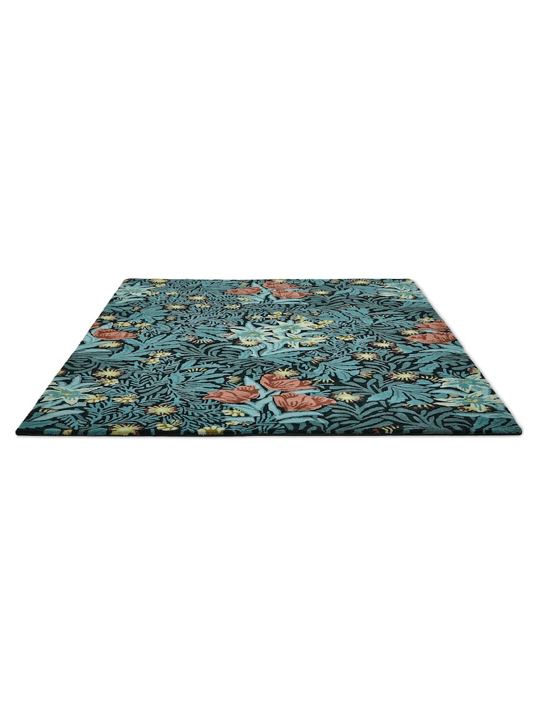 Morris & Co Blue Bower Rug - Image 4 of 4