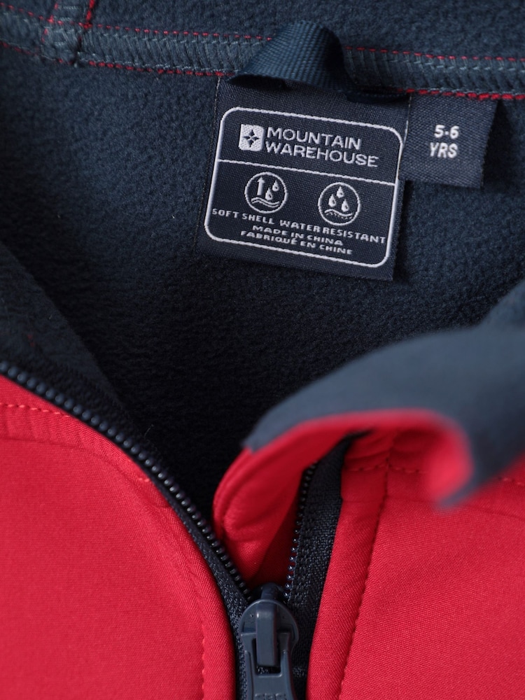 Mountain Warehouse Red Exodus Kids Water Resistant Softshell Jacket - Image 5 of 5