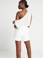 River Island White Belted Roll Hem Shorts - Image 2 of 4