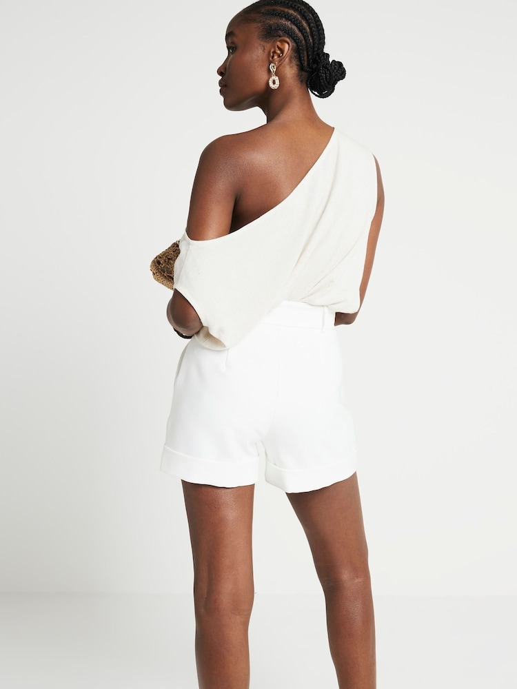 River Island White Belted Roll Hem Shorts - Image 2 of 4