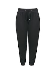 Yours Curve Black Basic Cuffed Joggers - Image 4 of 5