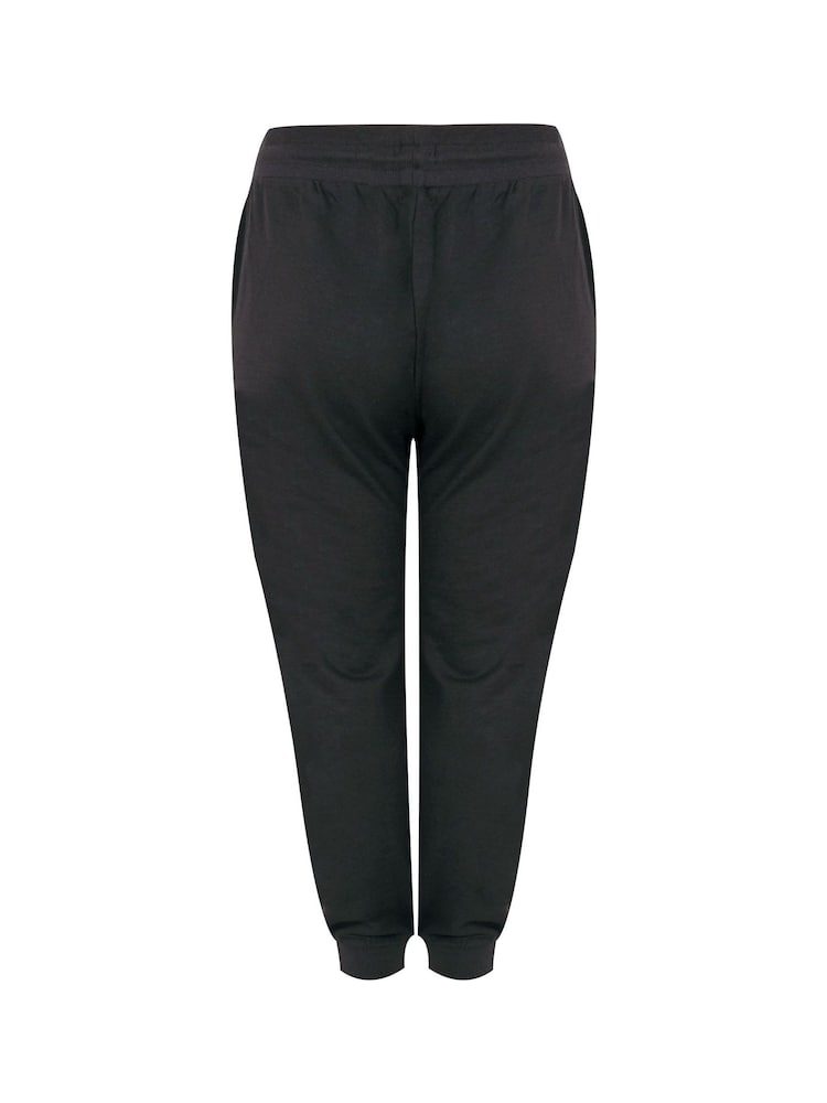 Yours Curve Black Basic Cuffed Joggers - Image 5 of 5