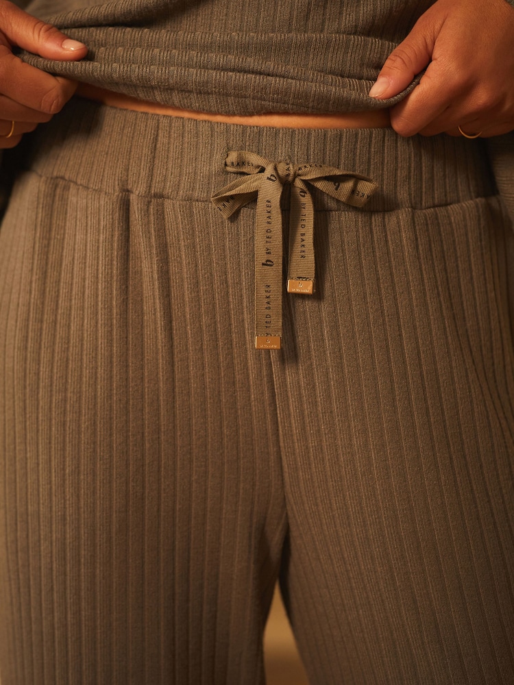 B by Ted Baker Ribbed Wide Leg Lounge Trousers - Image 4 of 8