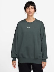 Nike Dark Green Oversized Mini Swoosh Sweatshirt - Image 6 of 8