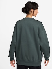 Nike Dark Green Oversized Mini Swoosh Sweatshirt - Image 7 of 8