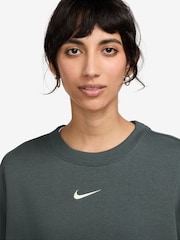Nike Dark Green Oversized Mini Swoosh Sweatshirt - Image 8 of 8