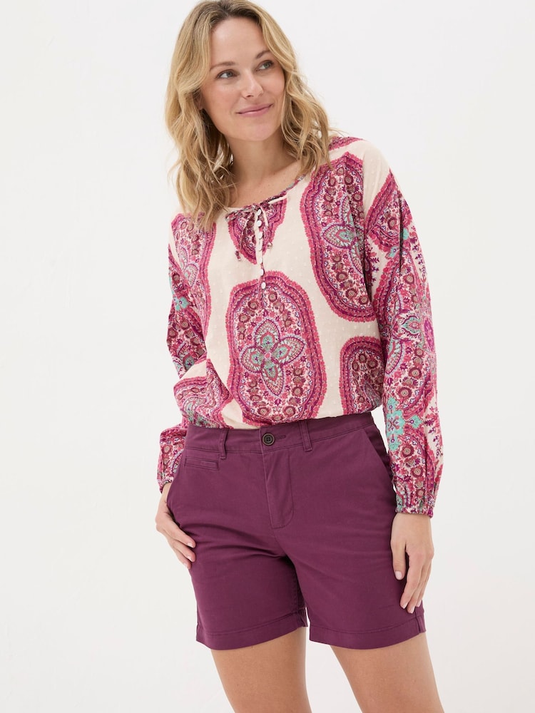 FatFace Padstow Purple Chino Shorts - Image 1 of 4