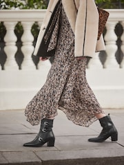 Black Tabitha Simmons Buckle Jenna Leather Ankle Boots - Image 2 of 10
