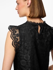 PIECES Black Lace Detail Dress - Image 3 of 7
