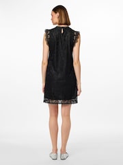 PIECES Black Lace Detail Dress - Image 5 of 7