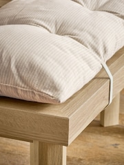 Natural Bronx Stripe Bench Dining Bench and Seat Cushions - Image 2 of 4