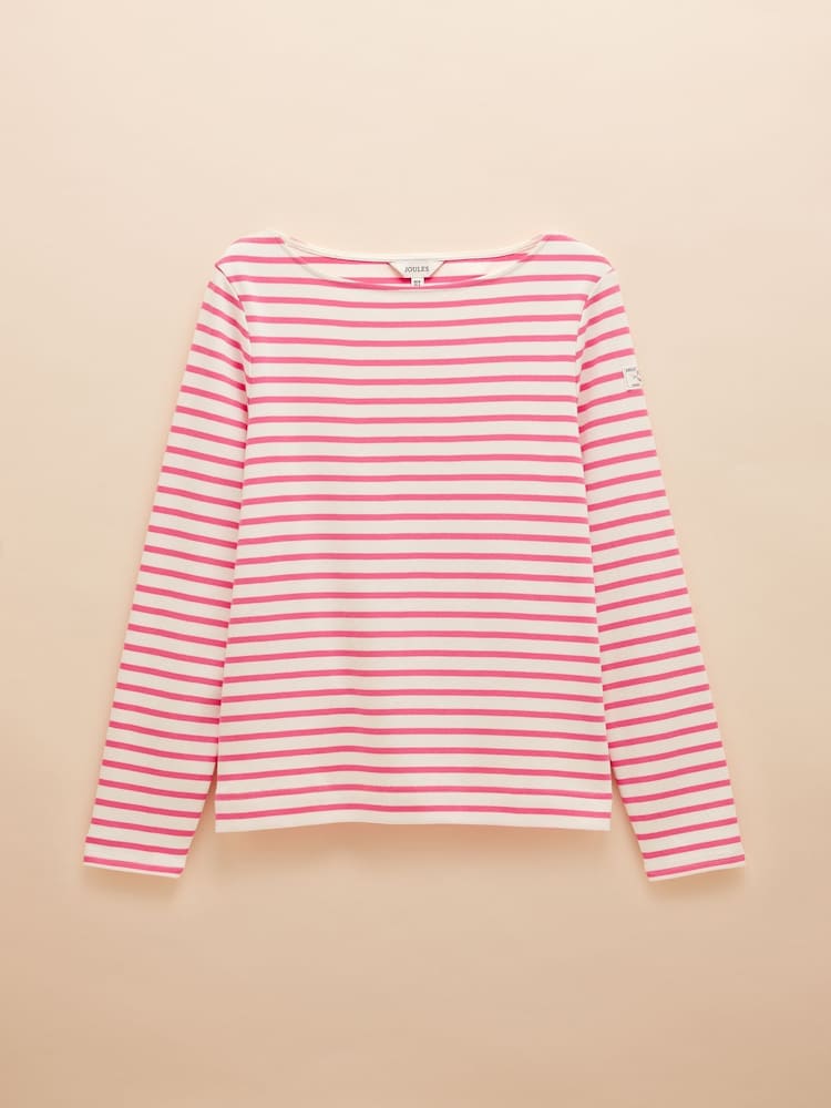 Joules Harbour Bright Pink Boat Neck 100% Cotton Breton Top - Image 6 of 6 Joules Harbour Bright Pink Boat Neck 100% Cotton Breton Top - Image 6 of 6