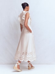 Boden Cream Ruffle Bodice Shirt Dress - Image 3 of 6
