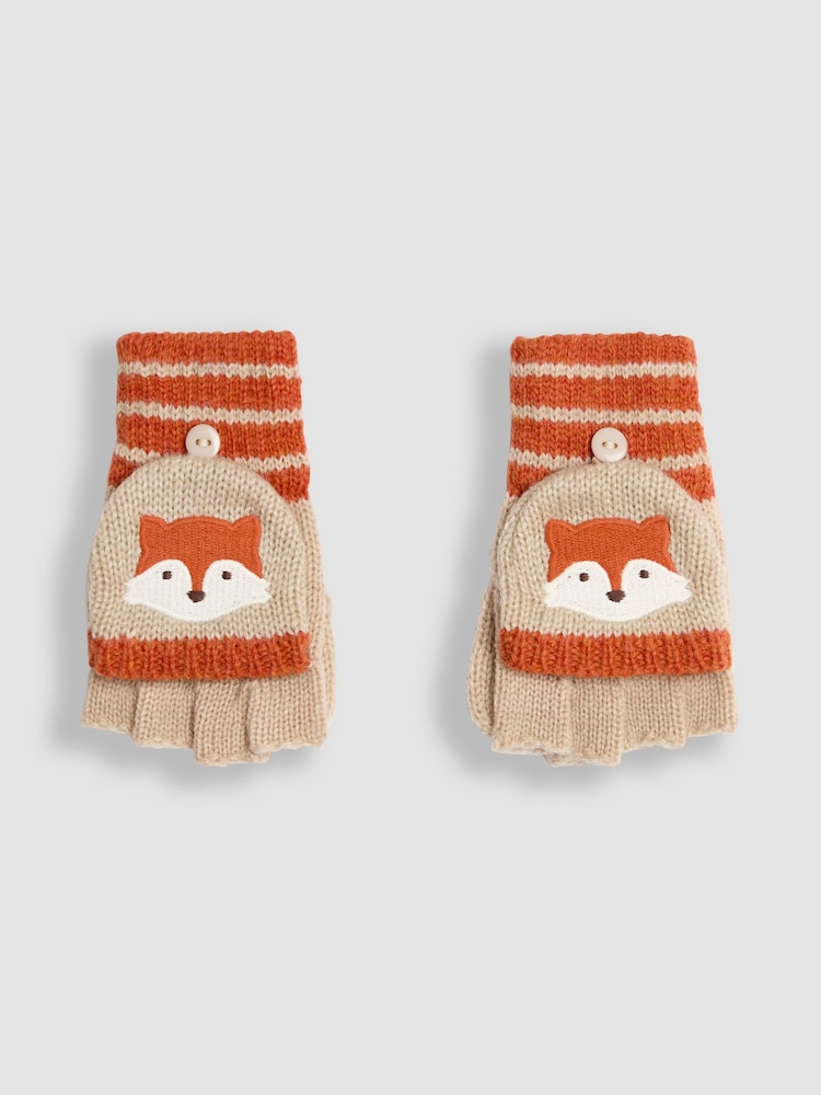 JoJo Maman Bébé Fox Novelty Mittens With Fingers - Image 1 of 3