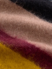 Burgundy Stripe Soft Touch Brushed Knit Jumper with Wool - Image 7 of 7