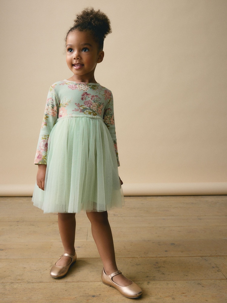 Grün - Langärmeliges Kleid aus Netzstoff (3 Monate bis 7 Jahre) - Bild 2 von 7 Grün - Langärmeliges Kleid aus Netzstoff (3 Monate bis 7 Jahre) - Bild 2 von 7