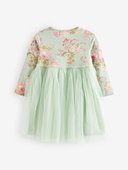 Green Long Sleeve Mesh Dress (3mths-7yrs) - Image 6 of 7