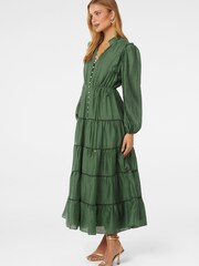 Forever New Green Jessie Button Down Midi Dress With A Touch of Linen - Image 4 of 5