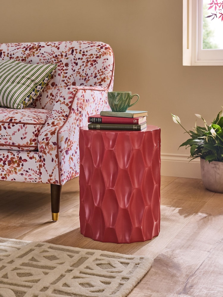 Nina Campbell Red Mora Side Table - Image 1 of 6 Nina Campbell Red Mora Side Table - Image 1 of 6