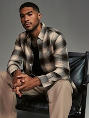 Black/White Check Long Sleeve 100% Cotton Oxford Shirt - Image 2 of 10