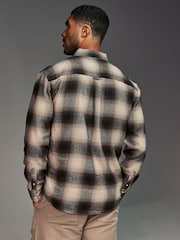 Black/White Check Long Sleeve 100% Cotton Oxford Shirt - Image 4 of 10