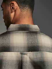Black/White Check Long Sleeve 100% Cotton Oxford Shirt - Image 6 of 10