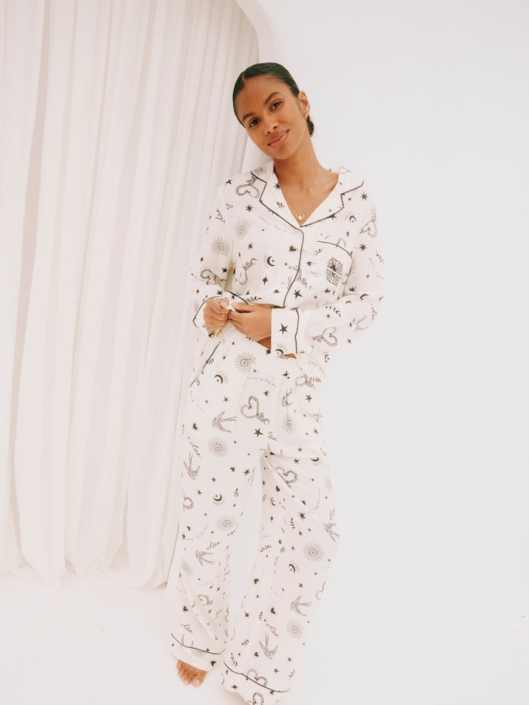 Never Fully Dressed Cream Button Through Pyjamas - Image 1 of 8