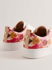 Ted Baker White Floral Printed Alissn Cupsole Trainers - Image 3 of 4