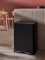 MADE.COM Black 2 Section 60 Litre Recycling and Waste Colter Bin - Image 1 of 5