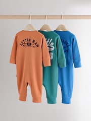 Little Man Multi Baby Two Way Zip Footless Sleepsuits 3 Pack (0mths-3yrs) - Image 2 of 15