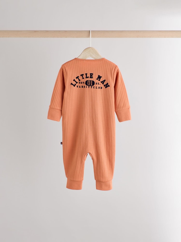 Little Man Multi Baby Two Way Zip Footless 100% Cotton Sleepsuits 3 Pack (0mths-3yrs) - Image 6 of 15