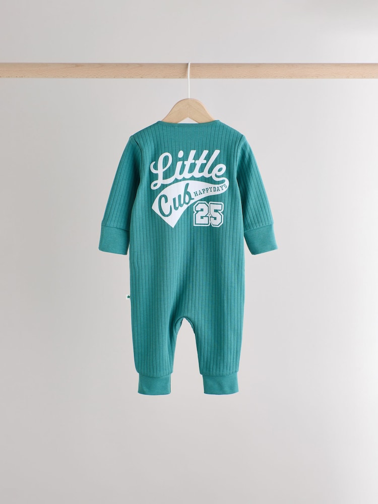 Little Man Multi Baby Two Way Zip Footless 100% Cotton Sleepsuits 3 Pack (0mths-3yrs) - Image 7 of 15