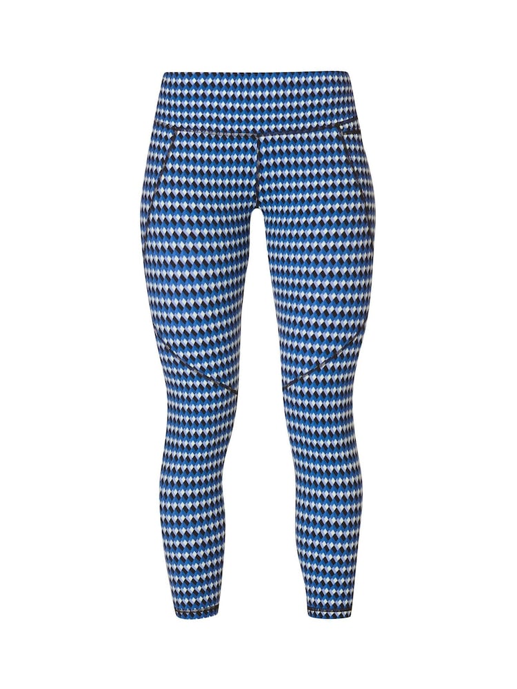 Sweaty Betty Blue Court Geo Print Full Length Power Workout Leggings - Image 9 of 9