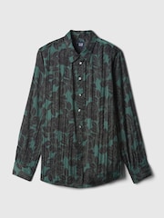 Gap Green Pleated Satin Oversized Shirt - Image 5 of 5