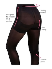 Pour Moi Black Definitions 40 Denier Shaping Control Tights - Image 3 of 3
