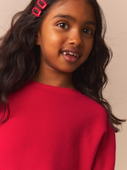 Rot - Gemütliches, geripptes Oversize-Sweatshirt (3 – 16 Jahre) - Bild 4 von 8