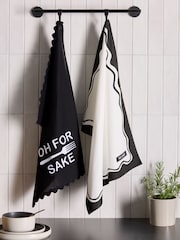 Conjunto de toalhas 2 Slogan Tea 100% algodão - Imagem 1 de 4