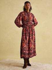Joules Elena Navy Floral Button Down Maxi Dress - Image 1 of 7