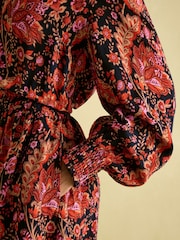 Joules Elena Navy Floral Button Down Maxi Dress - Image 9 of 10