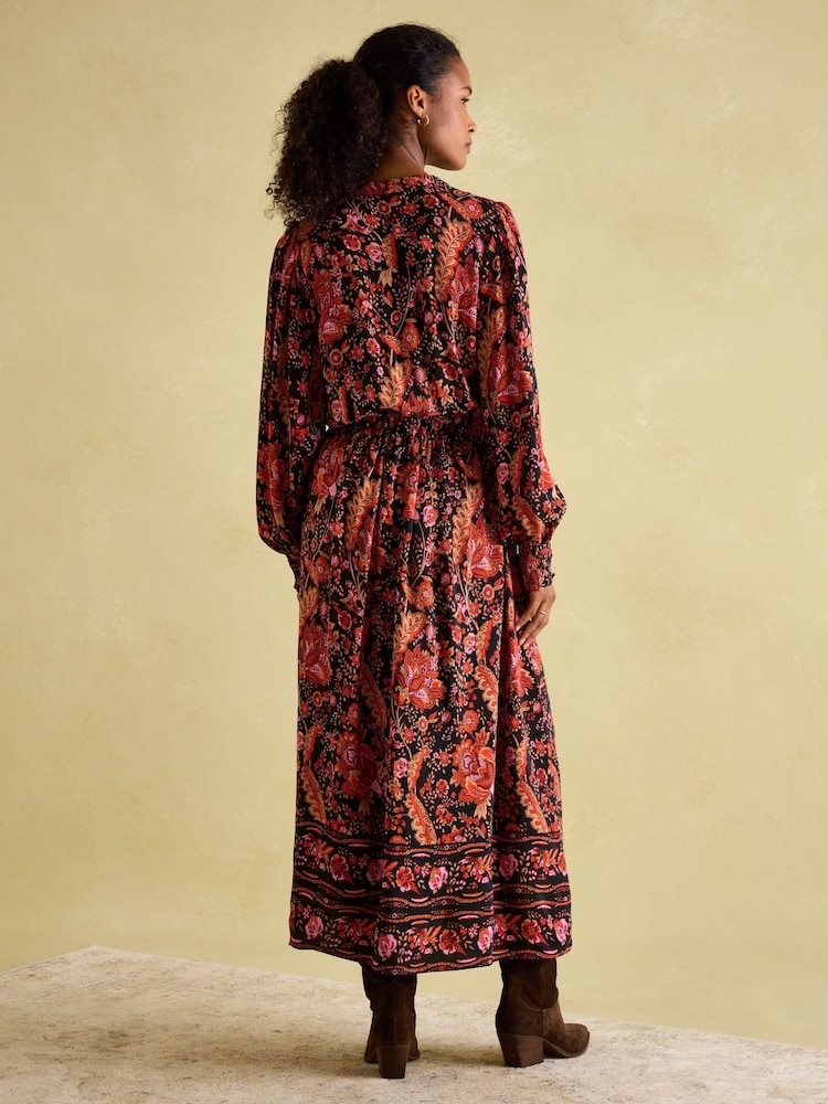 Joules Elena Navy Floral Button Down Maxi Dress - Image 2 of 7