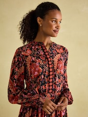 Joules Elena Navy Floral Button Down Maxi Dress - Image 8 of 10