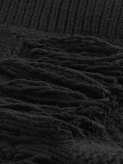 črna - Pletena pletena jopa Soft Touch Fringe - Slika 7 iz 7