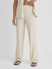 4th & Reckless Cream Chloe Pointelle Straight Leg Trousers - Image 3 of 5